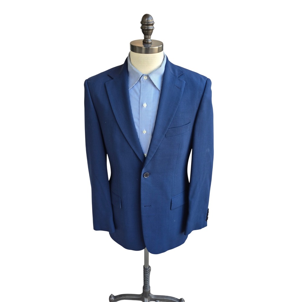 Hugo Boss Pasolini Blue Virgin Wool Blazer Sport Coat Saks Fifth Avenue Sz 38 R